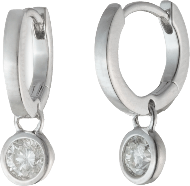 Sterling Silver Cubic Zirconia Huggie Earring