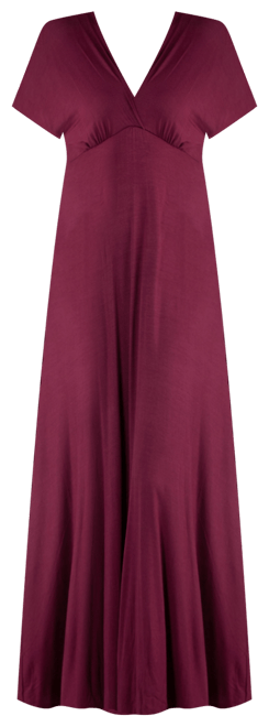 Women's Cap Sleeve V-Neck Maxi Dress