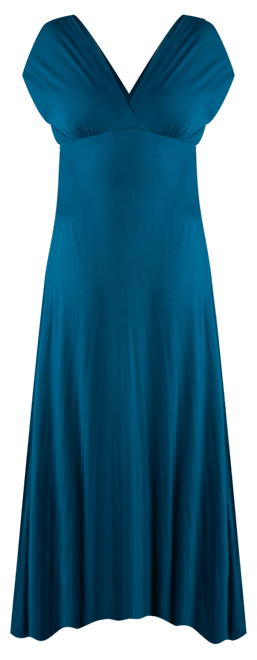Women's Cap Sleeve V-Neck Maxi Dress