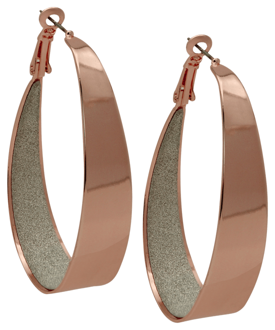 2" Large Inner Glitter Hoop Earrings