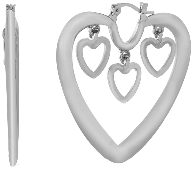 Dangle Heart Hoop Wire Earring