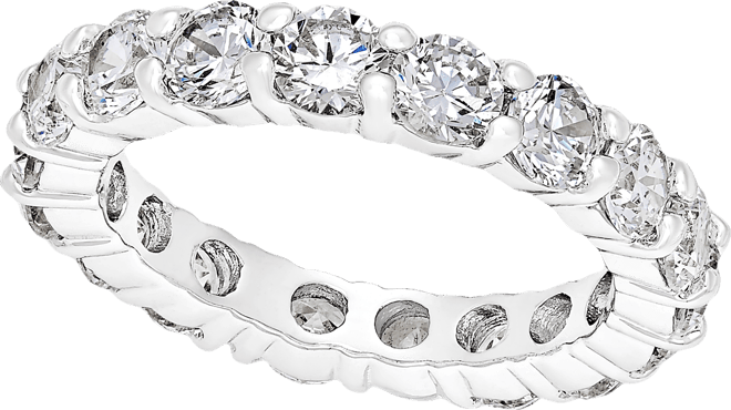 Crystal All-Around Ring in Fine Silver Plate, Created for Macy's