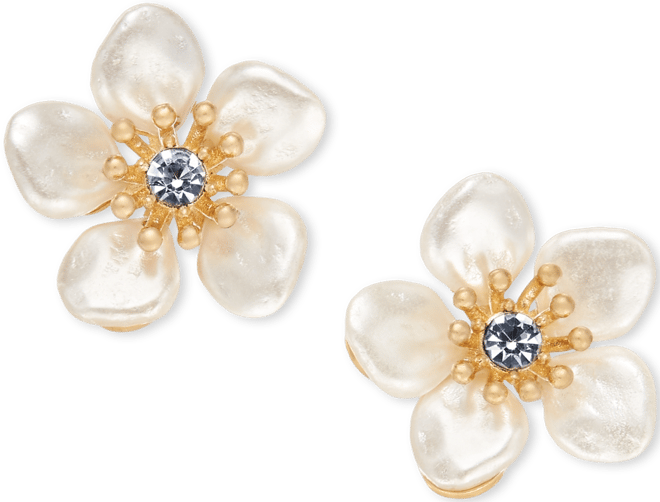 lonna & lilly Gold-Tone Crystal & Imitation Pearl Flower