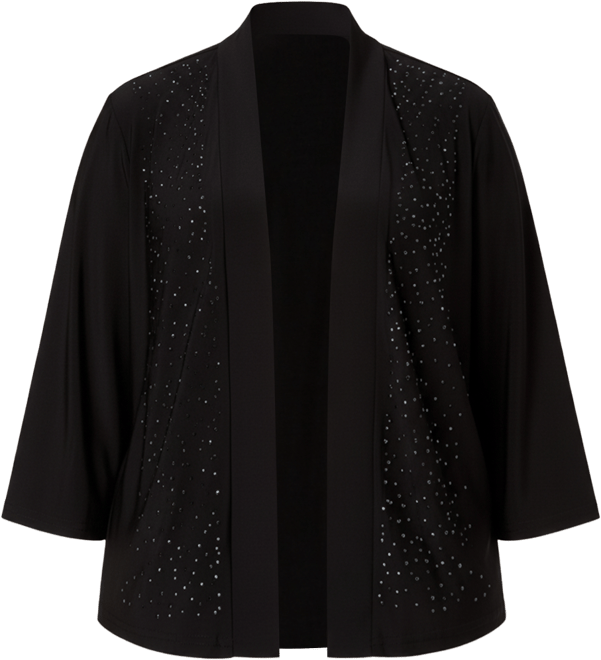 R&M Richards Plus Size Cardigan, Beaded Open Front