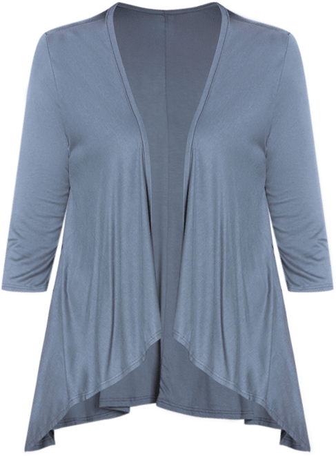 Plus Size Elbow Length Sleeve Open Cardigan