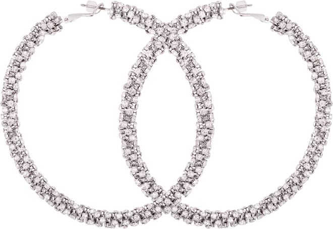 Crystal Pave Large Hoop Earrings