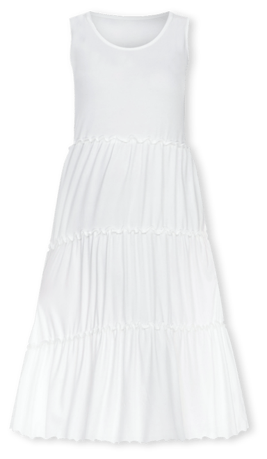 Plus Size Scoop Neck Tiered Midi Dress