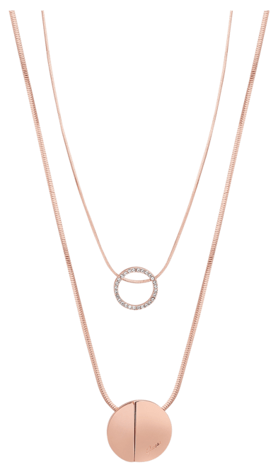 Rose Gold-Tone 2-Pc. Set Pave Pendant Necklaces