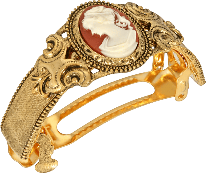 Women's Gold-Tone Carnelian Cameo Ponytail Holder