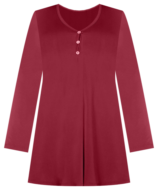 Women's Plus Size Flared Long Sleeves Henley Tunic Top