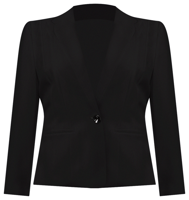 Plus Size Crepe One-Button Blazer