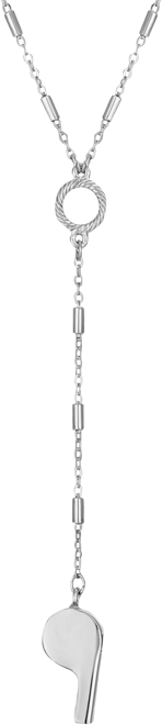 Silver-Tone Whistle 18" Y-Necklace