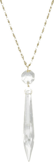 Women's Gold Tone Clear Crystal Icicle Necklace