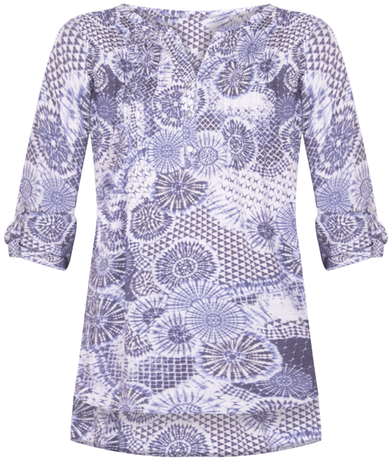 Petite Printed Pintuck Top