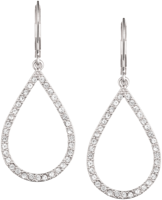 Pave Crystal Teardrop Earrings