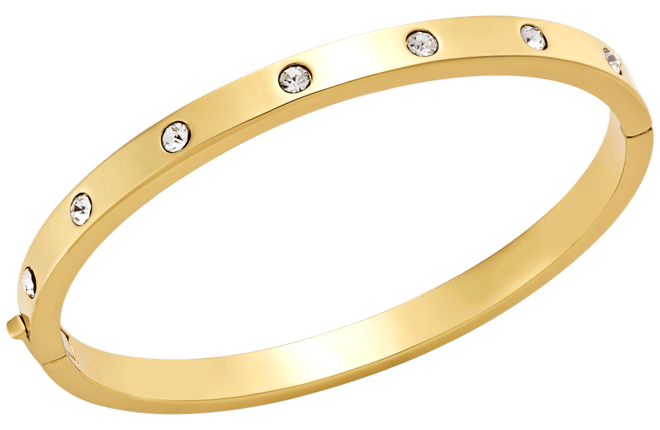 Bezel-Set Polished Bangle Bracelet