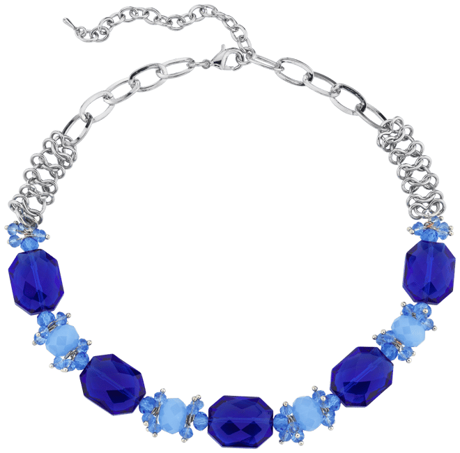 Silver-Tone Beaded Necklace