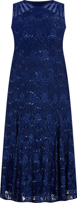 Plus Size Sequin Lace Gown