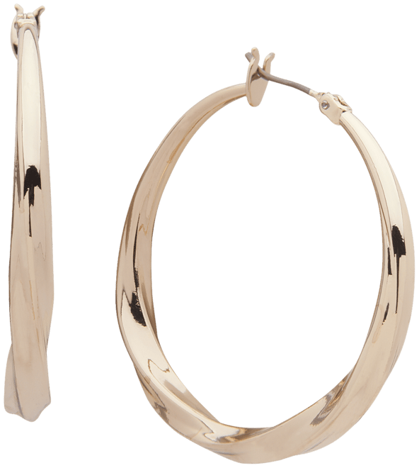 Medium Twist Hoop Earrings, 1.5"