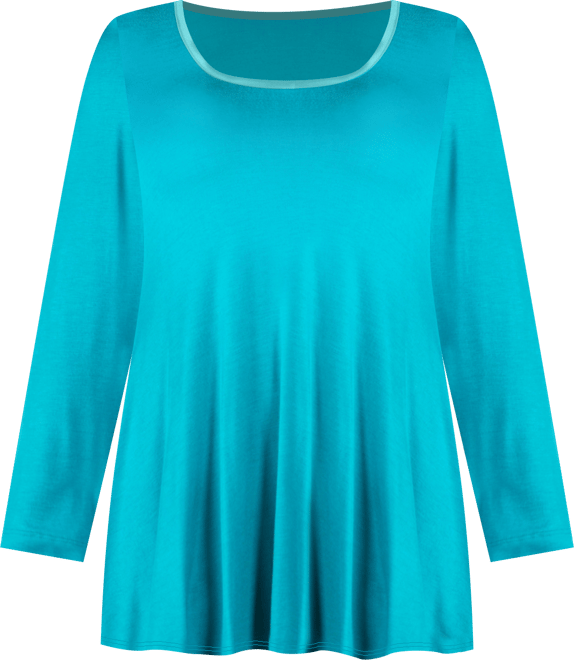 Women's Long Sleeve Swing Style Flared Tunic Top