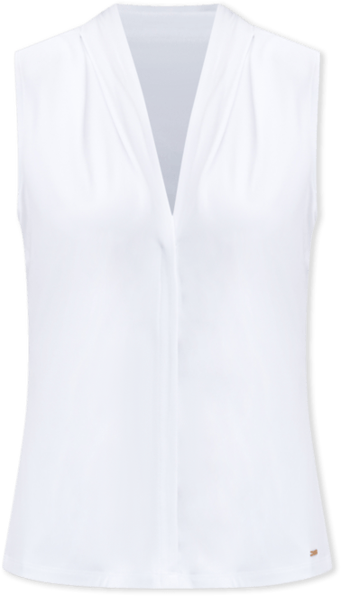 Calvin Klein Gathered V-Neck Sleeveless Top - Macy's