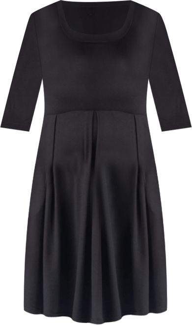 Fit and Flare Scoop Neck Maternity Dress