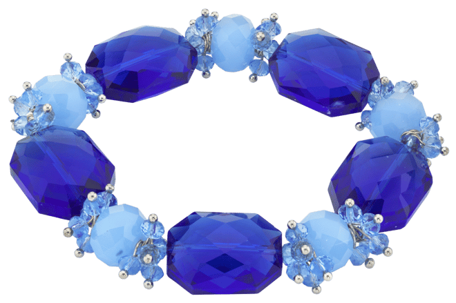 Silver-Tone Beaded Stretch Bracelet