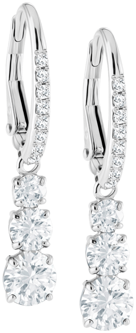 Silver-Tone Crystal Drop Earrings