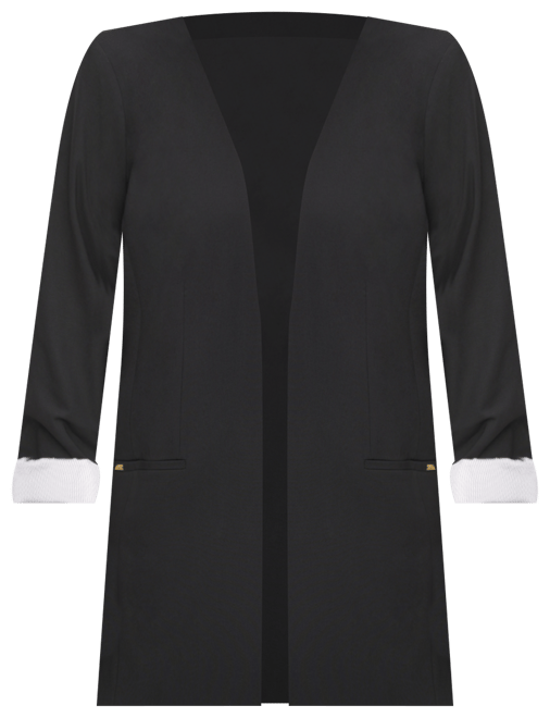 Calvin Klein Plus Size Collarless Open-Front Topper Jacket - Macy's