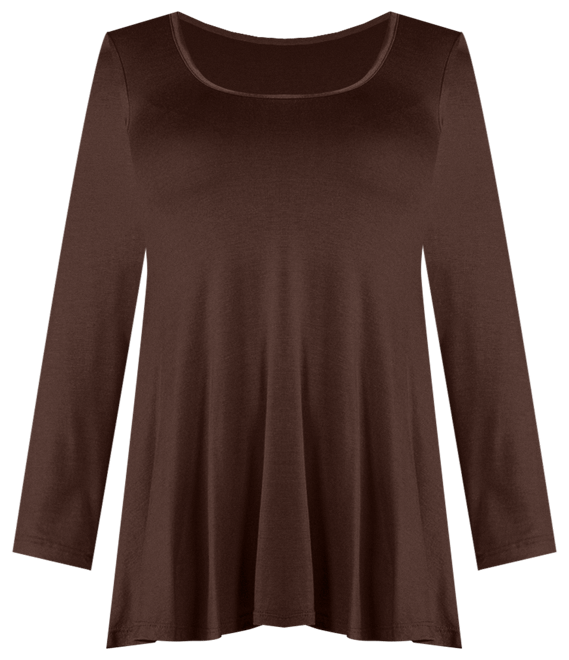 Women's Long Sleeve Swing Style Flared Tunic Top