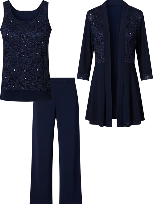 Sequined Lace 2-Pc. Set