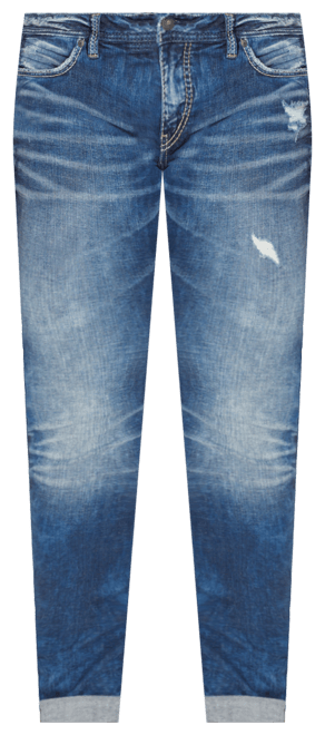 Plus Size Indigo Wash Ripped Girlfriend Jeans