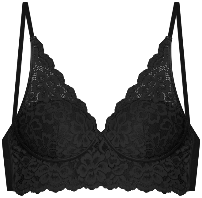 Women's Pure Comfort Lace & Mesh Longline Wireless Bralette DM1188
