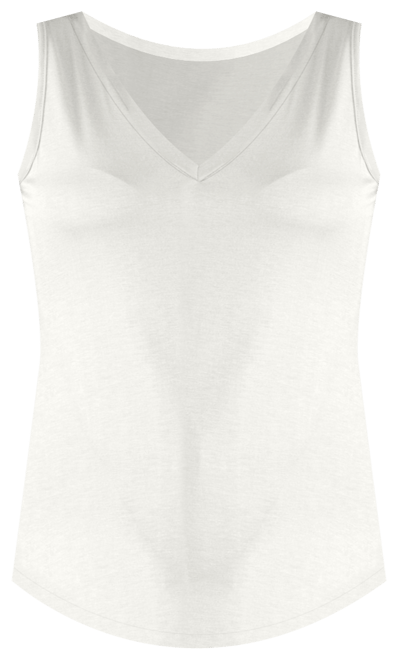 Plus Size V-Neck Sleeveless Rounded Hemline Top