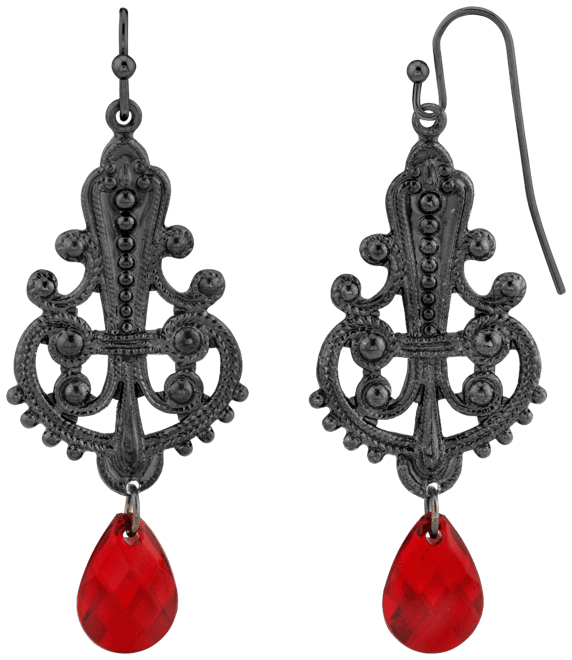 Black-Tone Filigree Earring