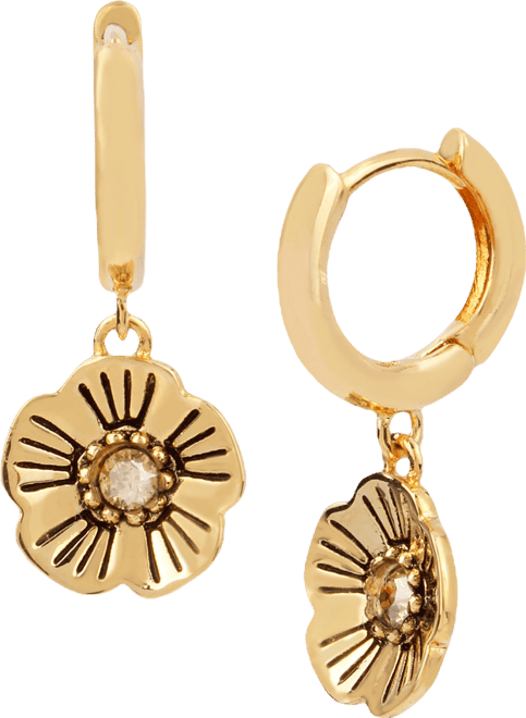 Tea Rose Huggie Earrings