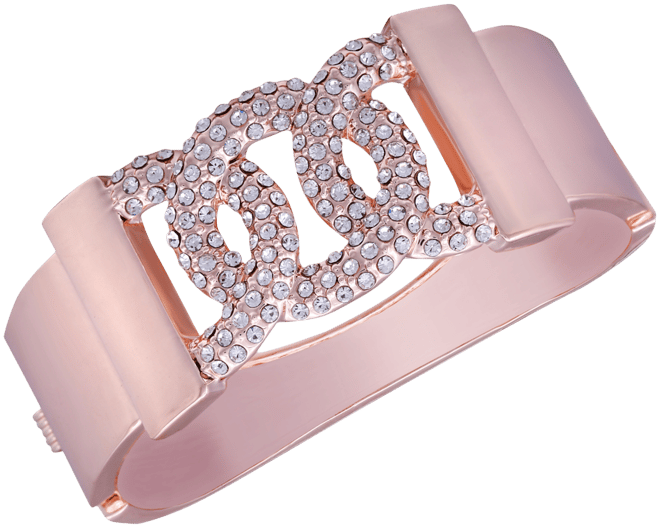Rose Gold-Tone Pave Bangle Bracelet