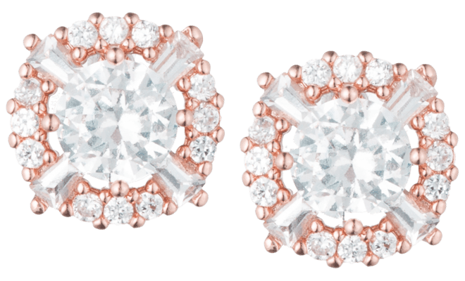 Elevated Crystal Round Stud Earrings