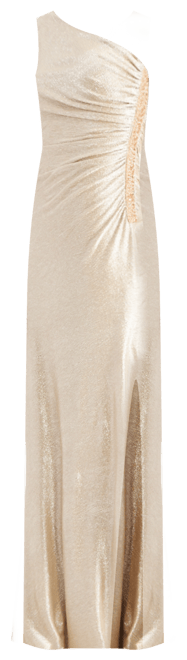 Calvin Klein One Shoulder Metallic Gown Macy s