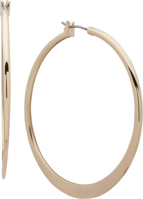 Medium Thin Hoop Earrings, 2"