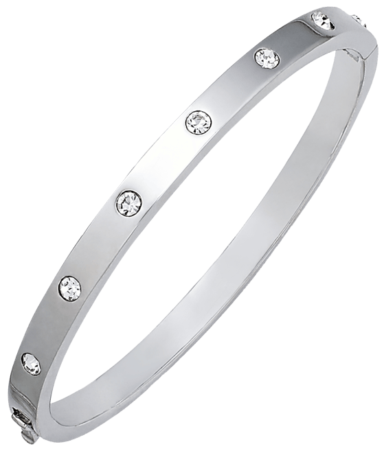 Bezel-Set Polished Bangle Bracelet