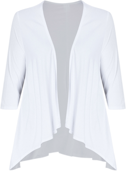 Plus Size Elbow Length Sleeve Open Cardigan