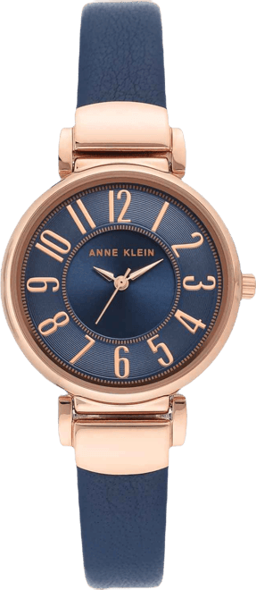 Women's Navy Blue Leather Strap Watch 30mm