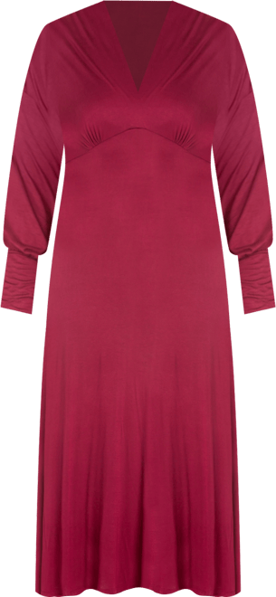 Women's Plus Size Bishop Sleeves Maxi Dress