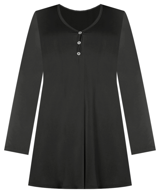 Women's Flared Long Sleeve Henley Tunic Top