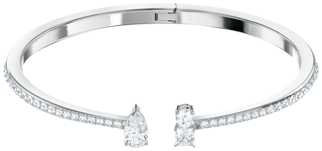 Silver-Tone Crystal Cuff Bracelet