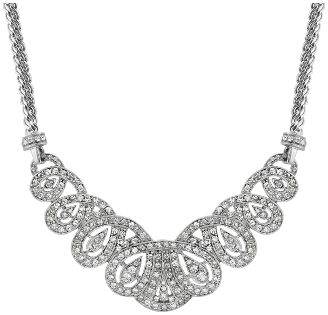 Crystal St. James Club Scalloped Pave Necklace
