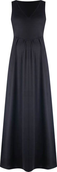 Maxi Maternity Sleeveless Dress with Pockets