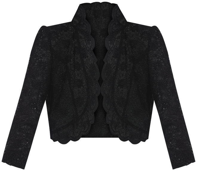 Scalloped Sequin Lace Bolero