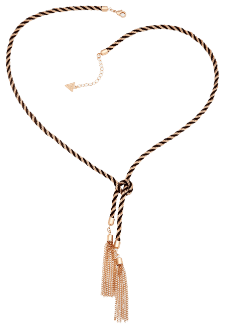 Two-Tone Knotted Tassle Necklace